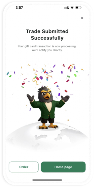 Receive payment for your gift card